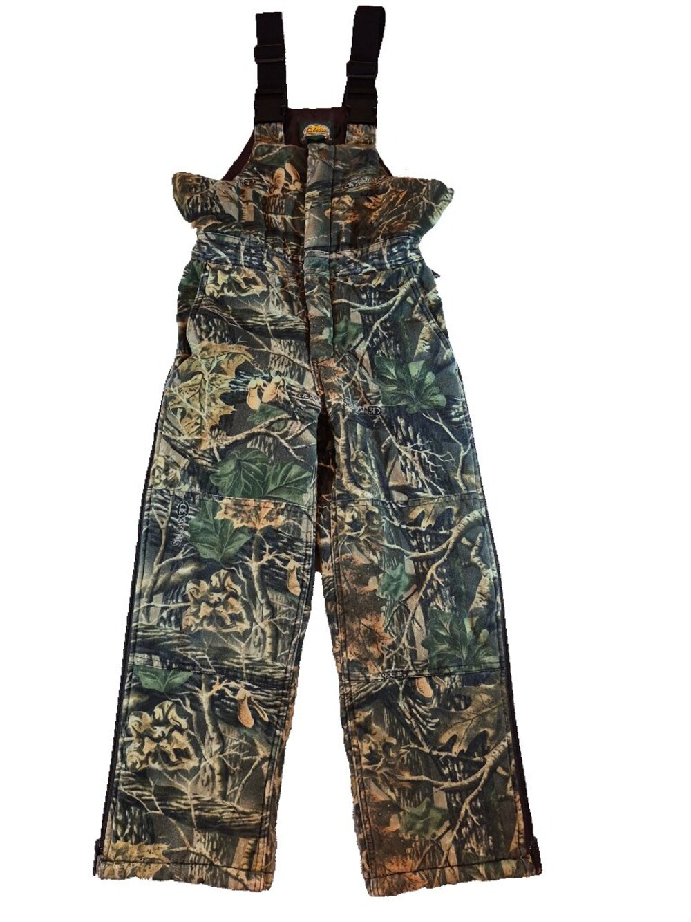 Cabela's Kids S Seclusion 3D Camo Insulated Hunting Bib Overalls Cotton Blend
